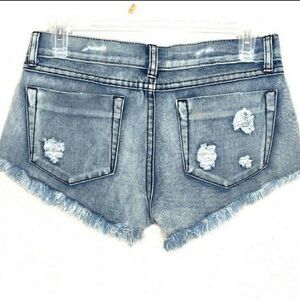 Tobi Distressed Raw Frayed Hems Acid Wash Jean Shorts